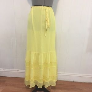 NWT 100% silk BLUE TASSEL maxi detailed skirt size M.